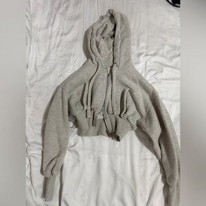 Zara Light Gray Cropped Hoodie